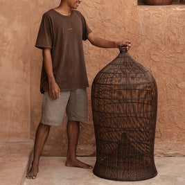 The Woven Bell Pendant - Dark Walnut - XL