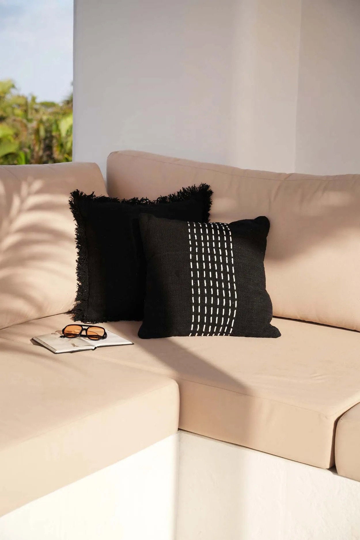 The Drizle Cushion Cover - Black and White