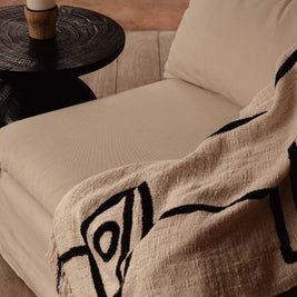 The Evil Eye Bed Throw - Natural Black