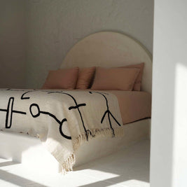 The Evil Eye Bed Throw - Natural Black