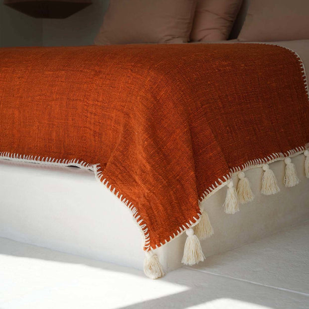 The Stitch Bed Throw - Terracotta