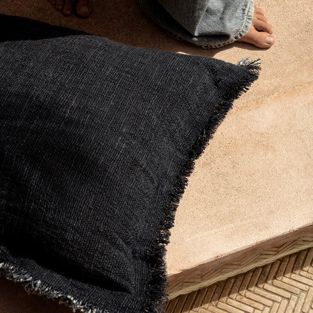 The Azure Fringe Cushion Cover - Indian Blue