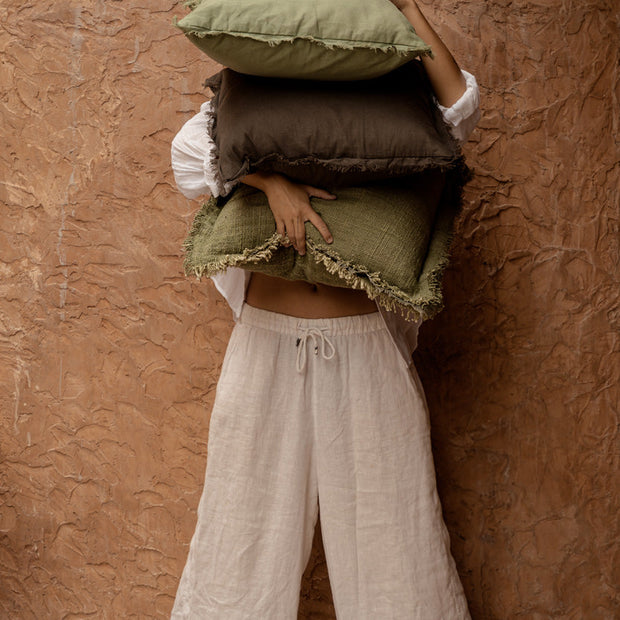 The Jungle Fringe Cushion Cover - Green