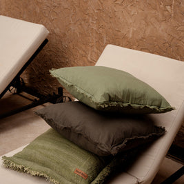 The Jungle Fringe Cushion Cover - Green