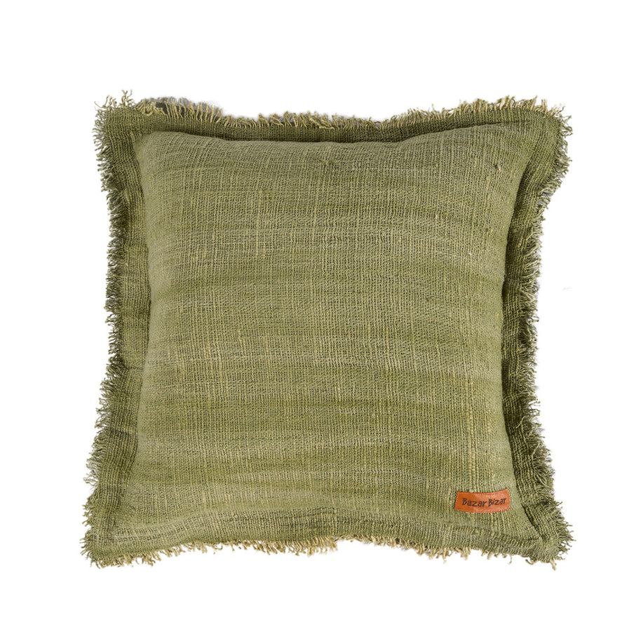The Jungle Fringe Cushion Cover - Green