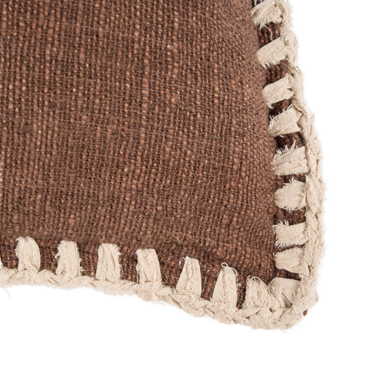 The Espresso Edge Cushion Cover - Brown and White