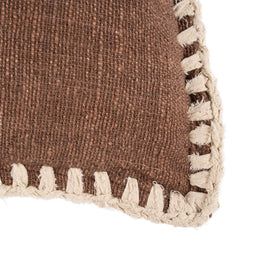 The Espresso Edge Cushion Cover - Brown and White