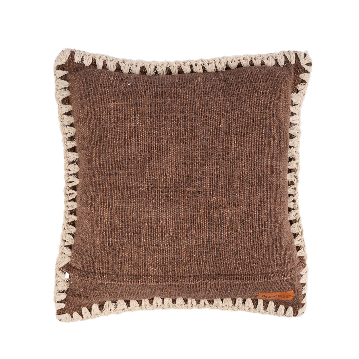 The Espresso Edge Cushion Cover - Brown and White