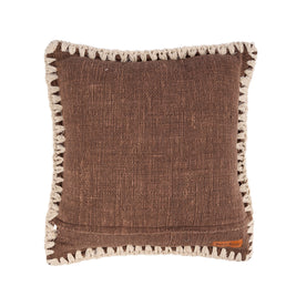 The Espresso Edge Cushion Cover - Brown and White