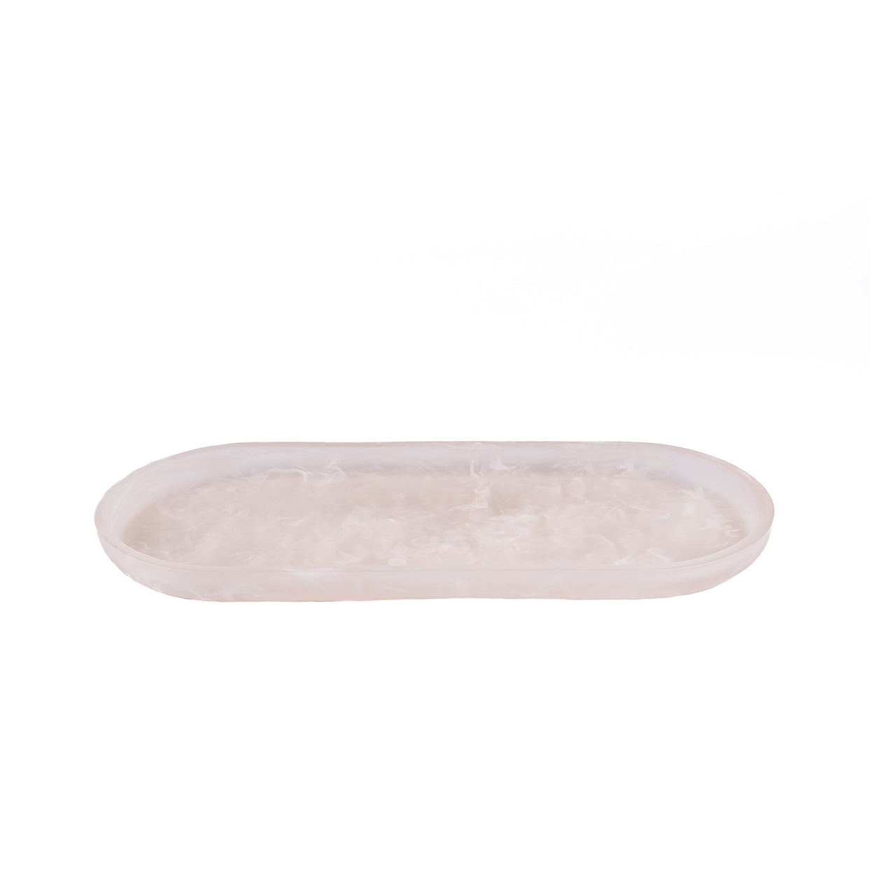 The Resin Oval Plate - Pink and White