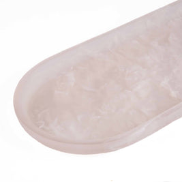 The Resin Oval Plate - Pink and White