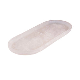 The Resin Oval Plate - Pink and White