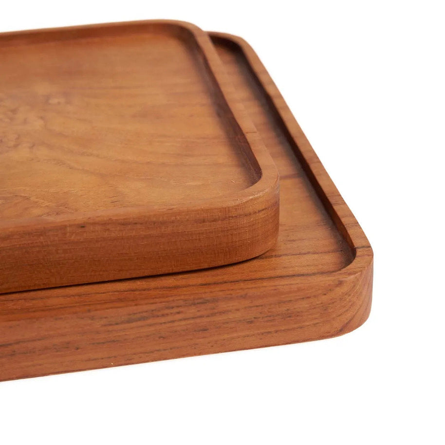 The Teak Square Plate - Natural - M