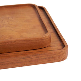 The Teak Square Plate - Natural - M