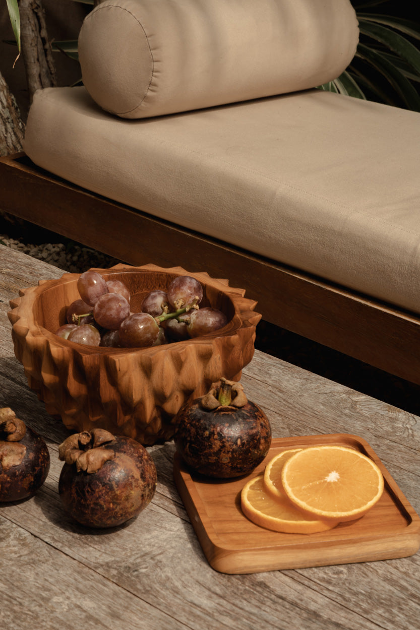 The Square Teak Plate - Natural - XS
