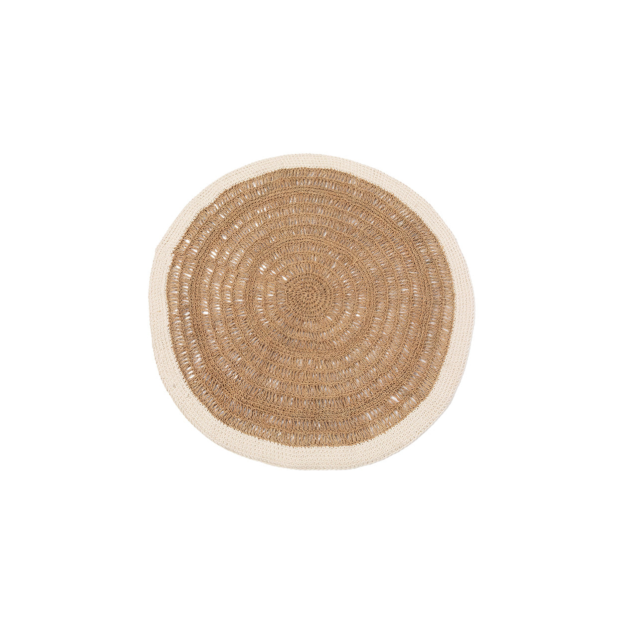 Seagrass and Cotton Round Rug - Natural White - 100 cm