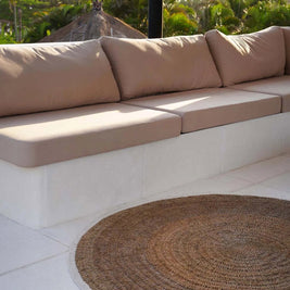 Seagrass and Cotton Round Rug - Natural White - 100 cm