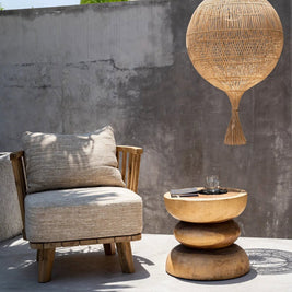 The Wonton Floor Lamp - Pendant - Natural