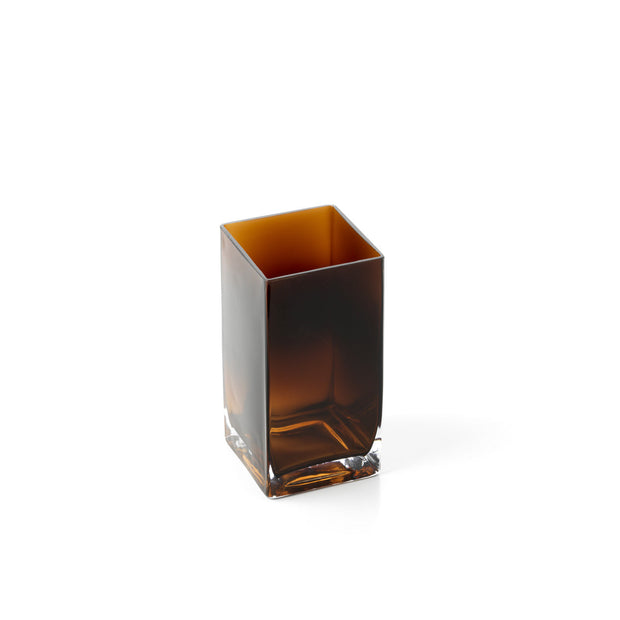 Die quaderförmige bernsteinfarbene Vase - Bernstein - S