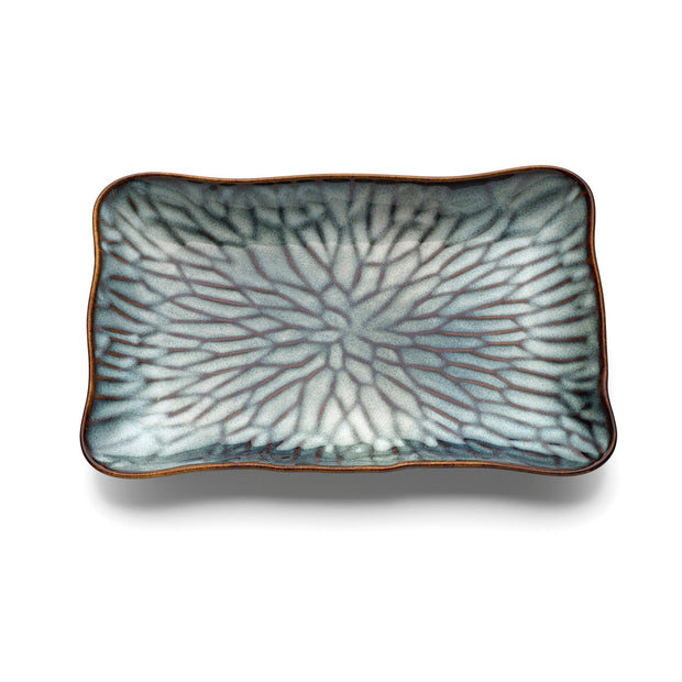 The Lotus Ice Rechteckiger Teller - Grau-Braun - L