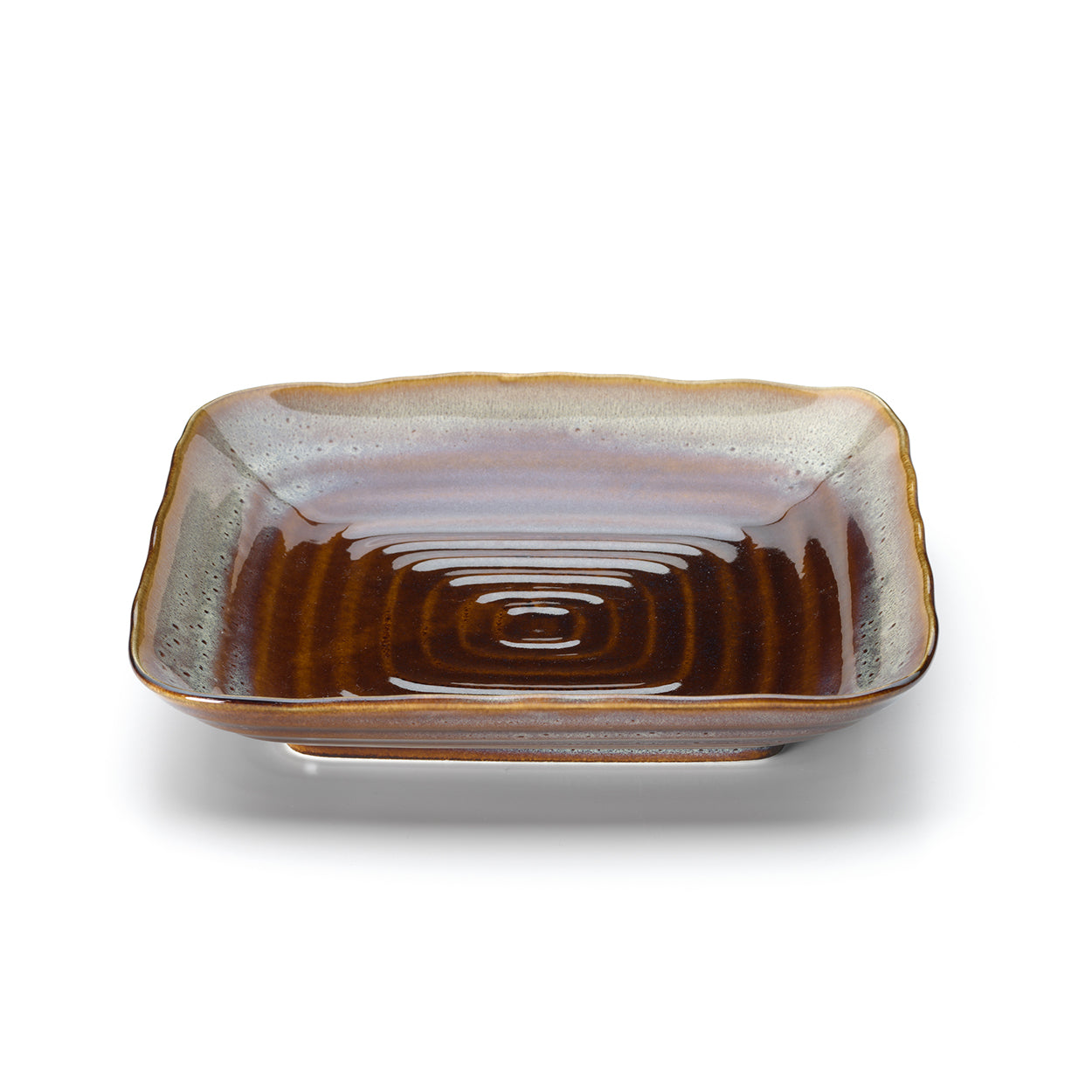The Smoked Horizon Square Plate - Brown-Grey - M