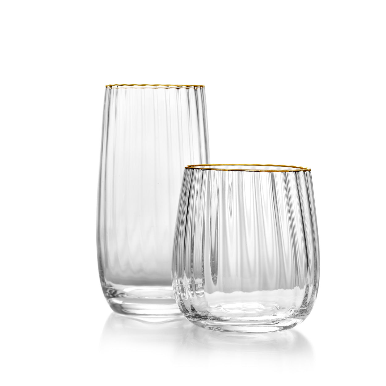 Highball mit goldenem Rand - Naturgold