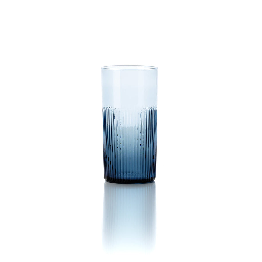 Azurblauer, gerippter Tumbler – Blau