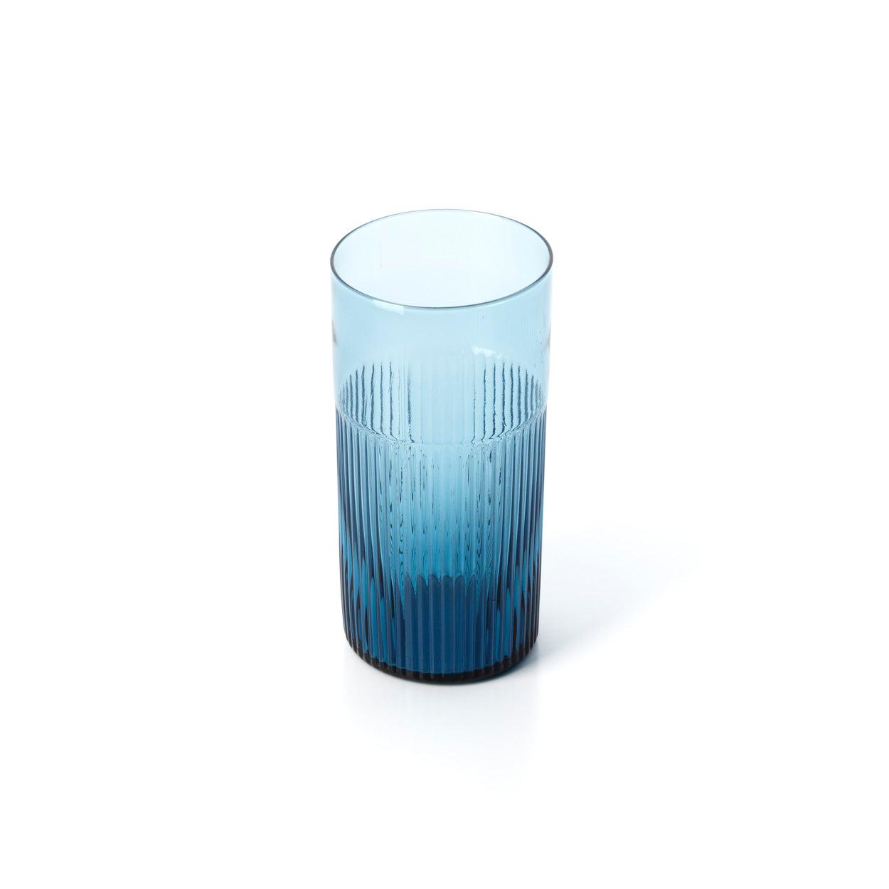Azurblauer, gerippter Tumbler – Blau