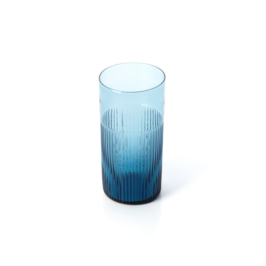 Azurblauer, gerippter Tumbler – Blau