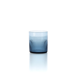 Gerippter, azurblauer Niedrigtumbler