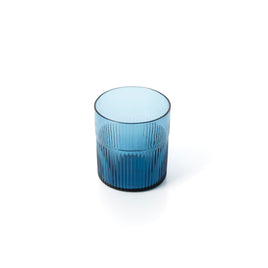 Gerippter, azurblauer Niedrigtumbler