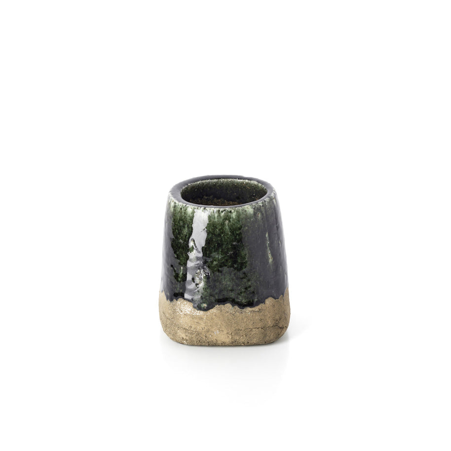 The Moss Conical Planter - Concrete Green - S