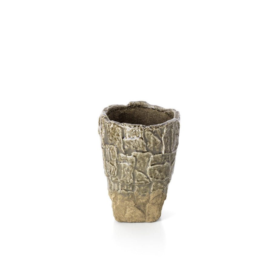 The Rock-Textured Vase - Grey Stone - Small