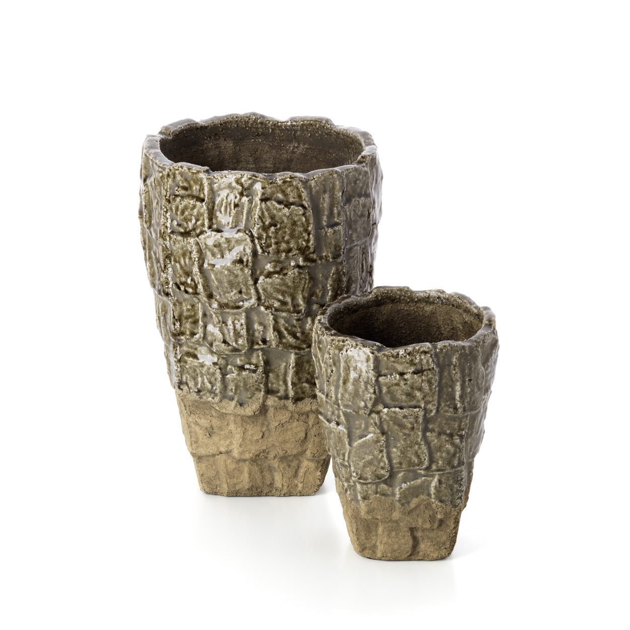 The Rock-Textured Vase - Grey Stone - Small