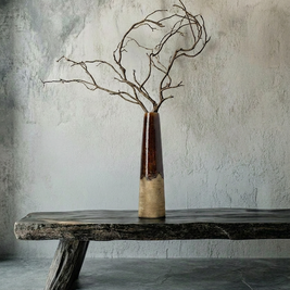 The Amber Cone Vase - Concrete Brown - L