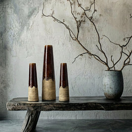 The Amber Cone Vase - Concrete Brown - M