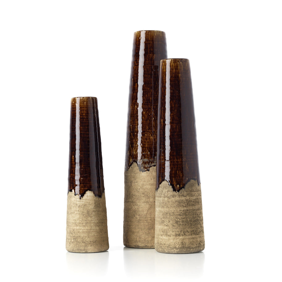 The Amber Cone Vase - Concrete Brown - M