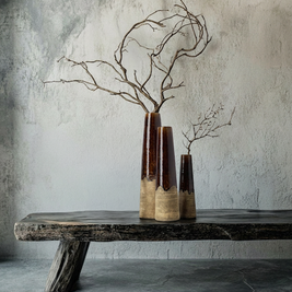 The Amber Cone Vase - Concrete Brown - S