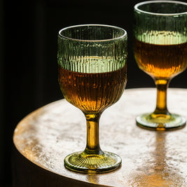 The Moss Ripple Wine Glass - Green