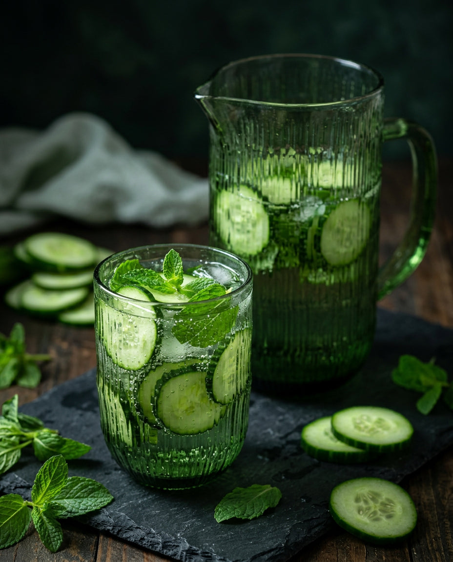 Das Moos-Wellen-Wasserglas - Grün