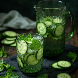 Das Moos-Wellen-Wasserglas - Grün