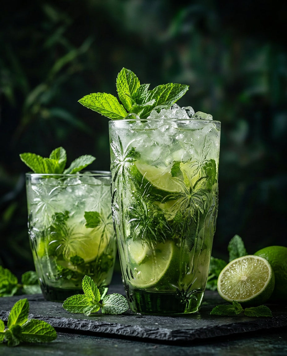 The Palm Breeze Water Glass - Green
