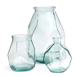 The Long Origami Vase - Blue