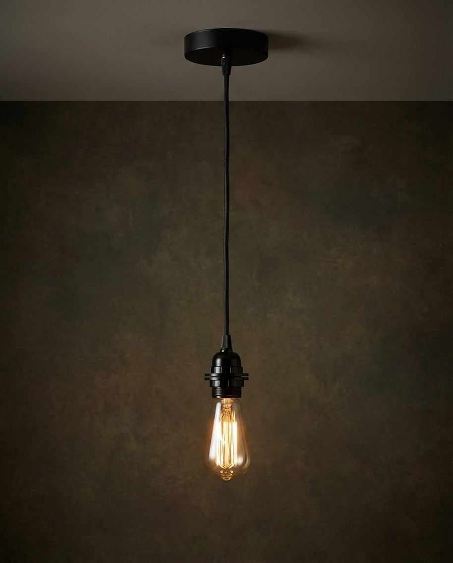Ceiling Lamp Fitting - Black - 1 Fitting