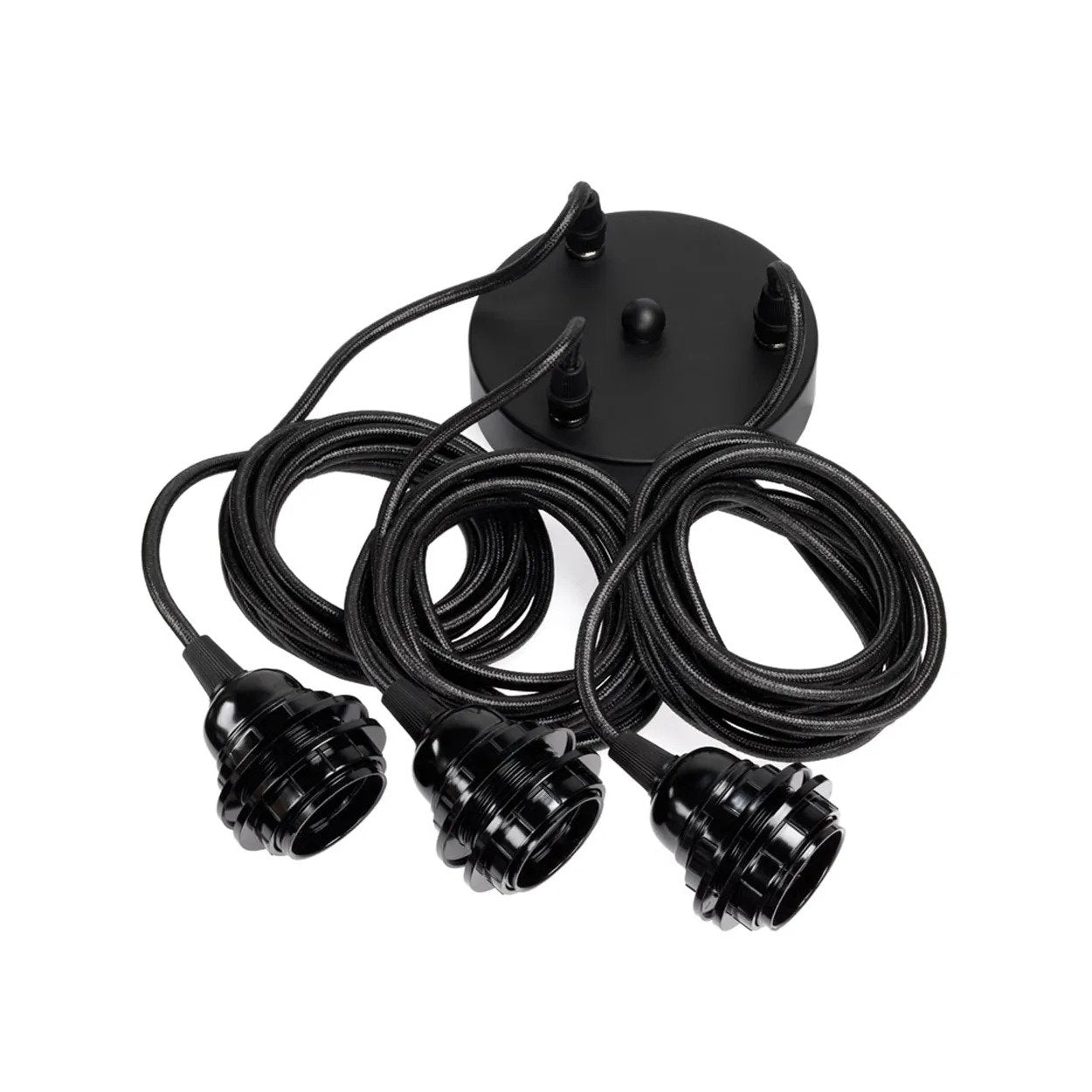 Ceiling light fittings - black - set of 3
