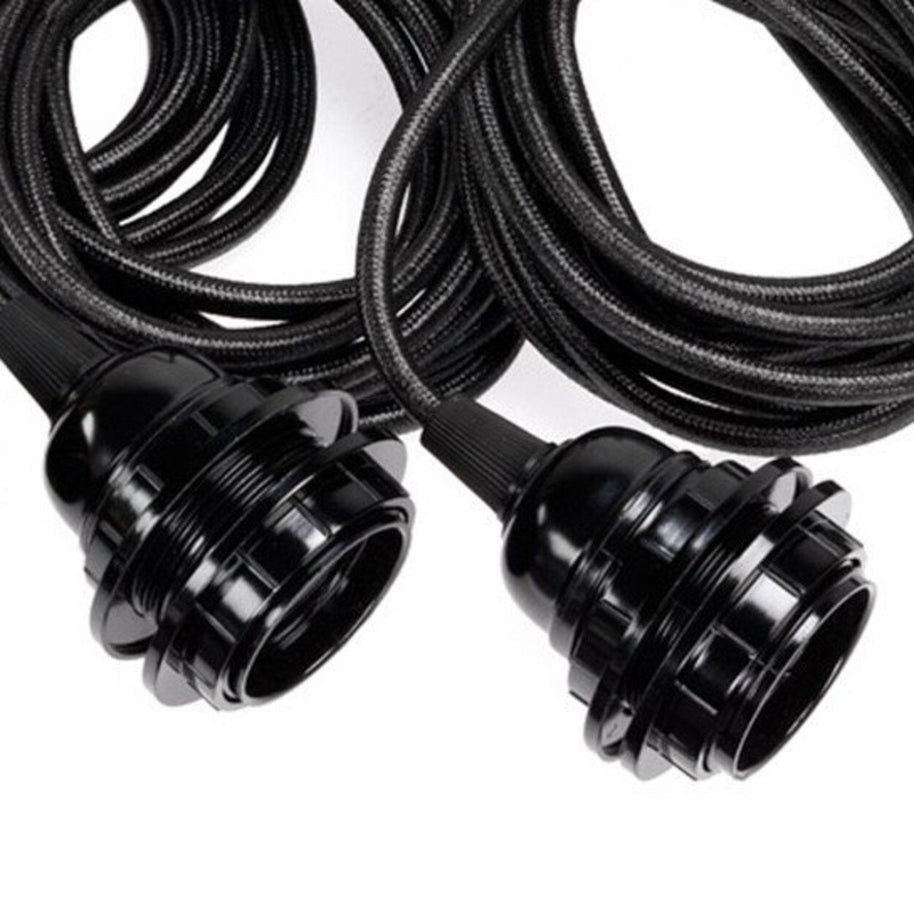 Ceiling light fittings - black - set of 3