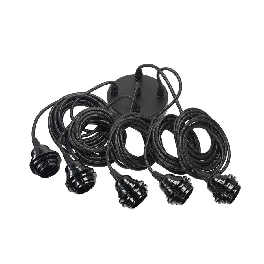 Black ceiling light fittings - set of 5