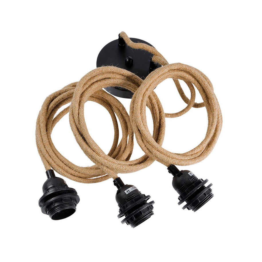 3-light ceiling fitting - natural black