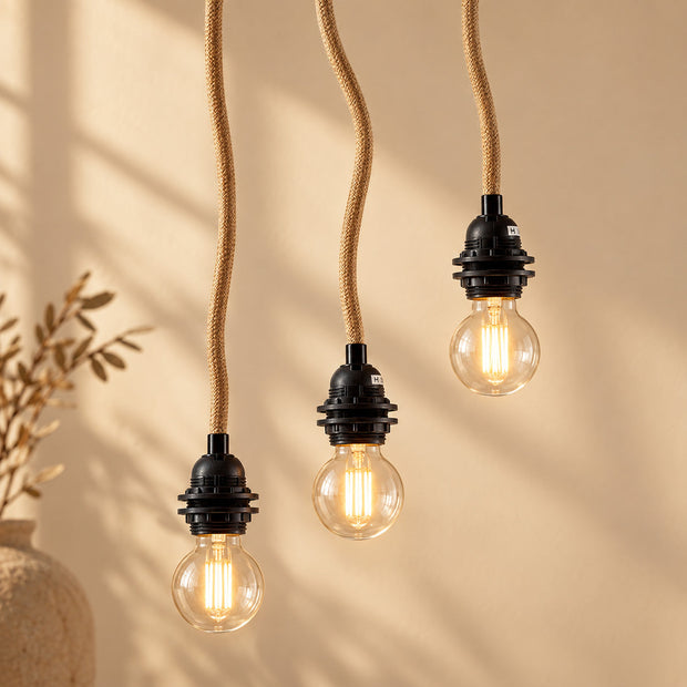 3-light ceiling fitting - natural black