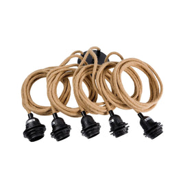 Ceiling light fittings - natural black - pack of 5